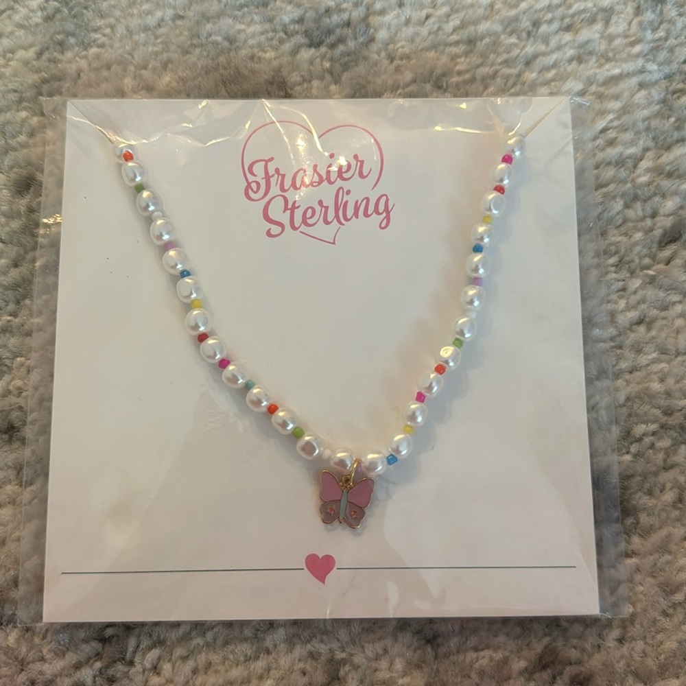 Frasier Sterling Butterfly Pearl Necklace